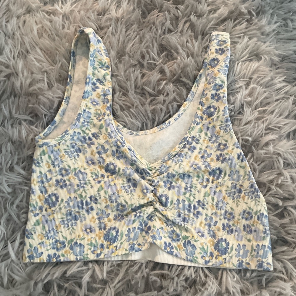 Floral Blue and Yellow Women's Top